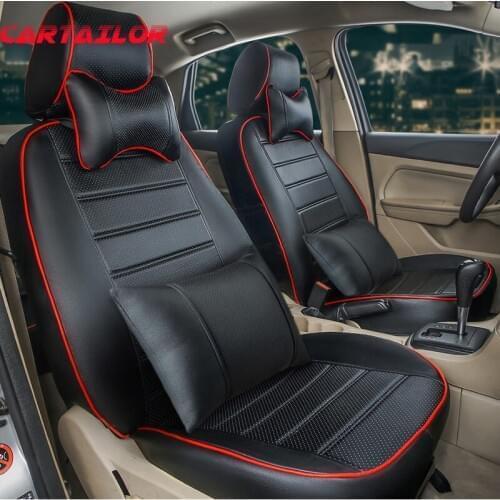 CARTAILOR Custom Fit Leatherette Car Seats for Volvo XC70 Seat Covers Cars Interior Accessories Black Auto Seat Cushion Supports