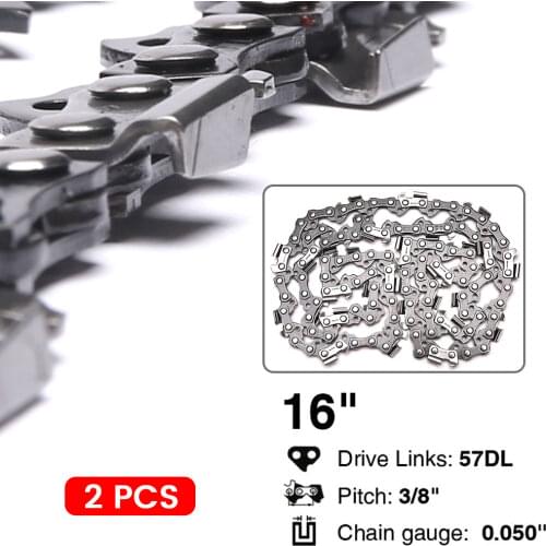 16 Inch Chainsaw Chain Bar Pitch 3/8" Blade Wood Cutting 57/56/55 Drive Links Replacement Parts Chainsaw Spares for Electric Saw