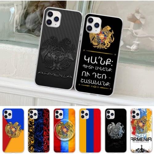 Armenia Armenians Flag Phone Case For IPhone 12 11 Pro Max Xs X Xr 7 8 6 6s Plus 5s Se 2020 Transparent Cover