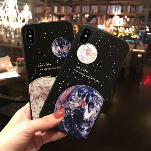 Beauty Space 3D Embossed Phone Case For iPhone X XS XR 11 12 Pro MAX 6 7 8 Plus Capa Soft Back Covers Cute Matte Phone Cases