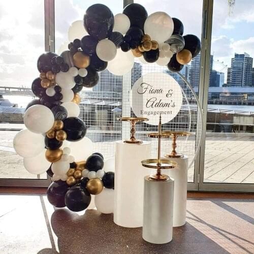 Black Balloons Happy Birthday Arch Garland Kit Latex Balloon Graduation Wedding Anniversary Christmas Party Decorations