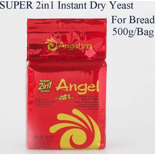 Free Shipping Red Angel Yeast With Bread Improver 2in1 Yeast Sugar Tolerant Instant Dry Yeast Powder 500g for bread ISO BRC