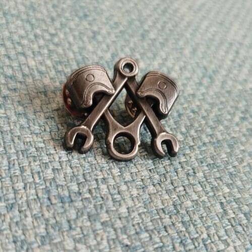 Wrench Piston Square and Compass Masonic Lapel Pin