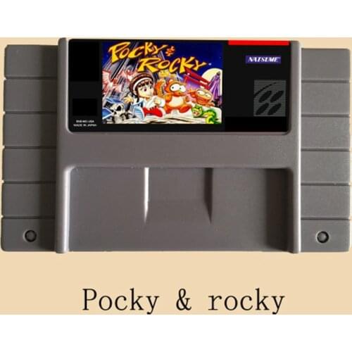 High Quality 16 Bit Pocky rocky NTSC Big Gray Game Card For USA Version Game Player