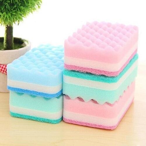 Household Cleaning Tools Gadgets Decontamination Dishwashing Sponge For Kitchen Convenience Scouring Pad Brush Pot Dishcloth Rag