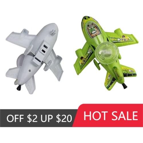 1Pcs Classic Funny Rope Airplane Children Entertainment Wind Up Toys Luminous Lighting Vehicle Toy