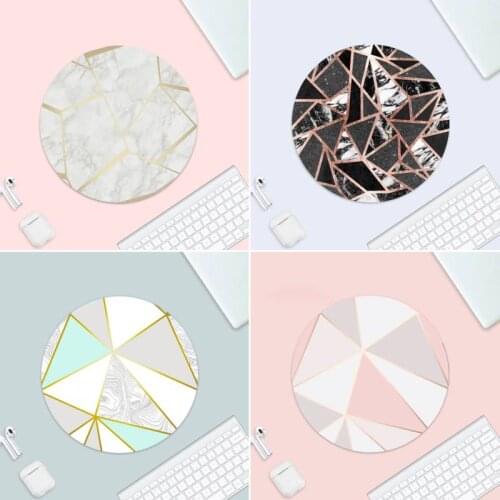 Ombre White Marble Rose Keyboards Mat Desk Mat Small Rubber Desk Table Protect Game Office Work Round Mouse Mat pad