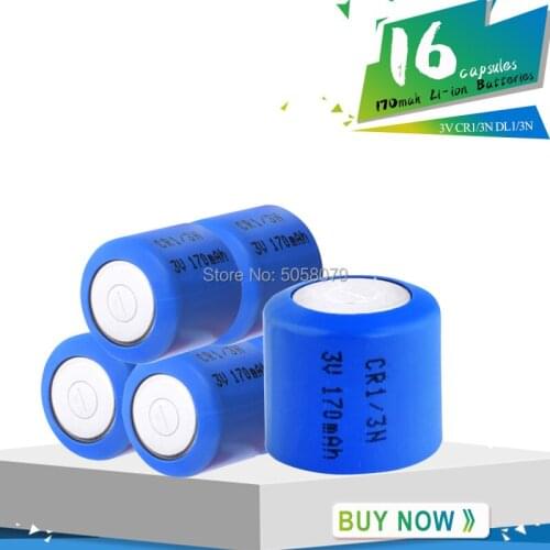 16PCS 3V 170mAh Lithium Li-Po Li-polymer Cells CR1/3N Button high-discharge high current Battery CR11108 DL1/3N 2L76 CR1 CR111