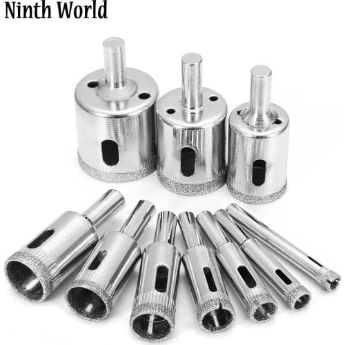 Diamond Drill Bit Set,10 PCS Glass Hole Saw for Tiles Glass Ceramic Marble Bottles DIY 6-30mm
