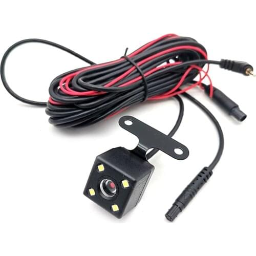 VODOOL New Universal Car Rearview Camera 4LED Night Vision Rear View Camera with 5 Pin Extension Cable for Dashcam Car Camera