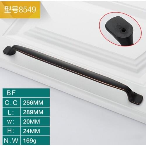 New Exquisite Cabinet USA European Black Handle Simple Black Bronze Handle Closet Drawer Cabinet Furniture Door Handle