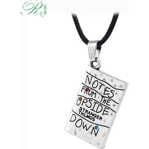 RJ New TV Show Stranger Things Choker NOTES FROM THE UPSIDE DOWN Alphabet Light Wall Letter Pendant Necklaces Men Lady Xmas Gift