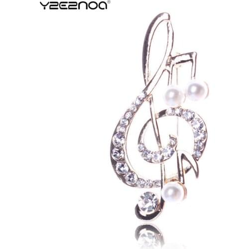 Simple Musical Note Shape Brooch Gold Color Brooches For Women Men Concert Jewelry Musician Lapel Pins Gifts