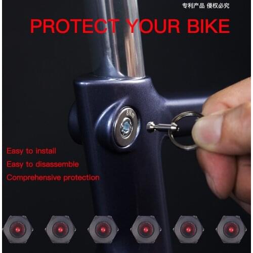 Smallest lightest 0.45g Anti theft bicycle bike lock smart design protect bicycle lock stem handlebar wheels bicycle lock