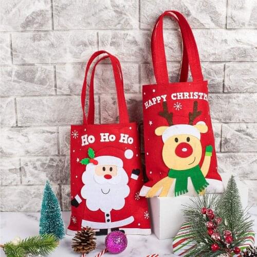 Christmas Elk Santa Snowman Elk Candy Bag Handbag Home Party Decoration Gift Bag Christmas Supplies Gift