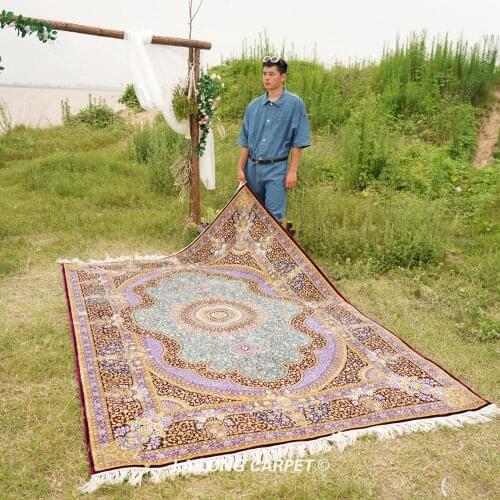 6'x9' Handmade Silk Carpet Floral Living Room Indoor Oriental Rug (ZQG269A)