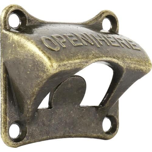 Vintage Bronze Iron Wall Mounted Wine Beer Soda Bottle Cap Opener Bar Kitchen Dining Accessories Tools Gadgets Home Decor