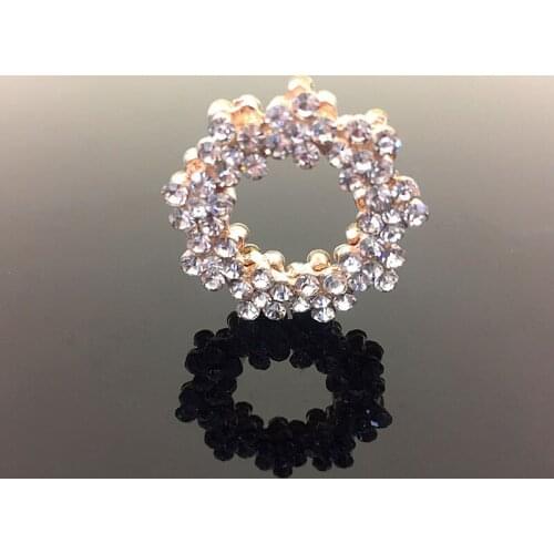 50pcs Flower Wreath Crystal strass Rhinestone Applique Flatback Hairpin Hair Clip Accessories Wedding Belt Buckle Decoration