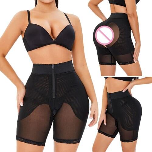 Womens Seamless High Waist Trainer Tummy Control Short Panties Shapers Slimming Butt Booty Lifter Body Shaper with Zip Underwear