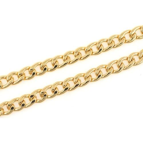 Chain Link Gold Necklace Hip Hop Cuban Chain Chain Clavicle Chain 8.9x5.9x1.8mm