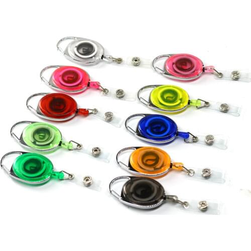 1pc Work Card Clip Badge Reel Retractable Badge Holder Clamp for Nurse Worker Students ID Name Employees Card Clip Keychain