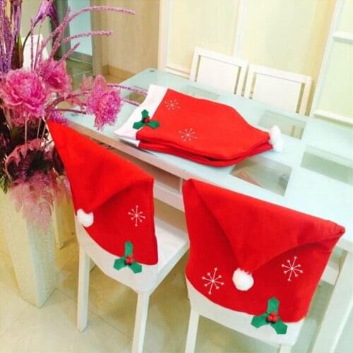 1 PcsHigh Quality Christmas Chair Cover Non-woven Fabric Snowflakes Chair Case Hotel Restaurant Chairs Cover Party Deoration