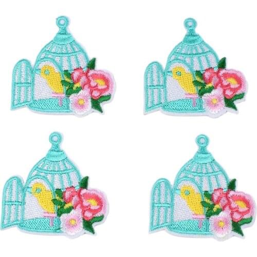 10pcs/lot New Embroidered Flower Bird Patches Iron On Cartoon Stickers For Garments Decoration DIY Shoes Jeans Bags Appliques