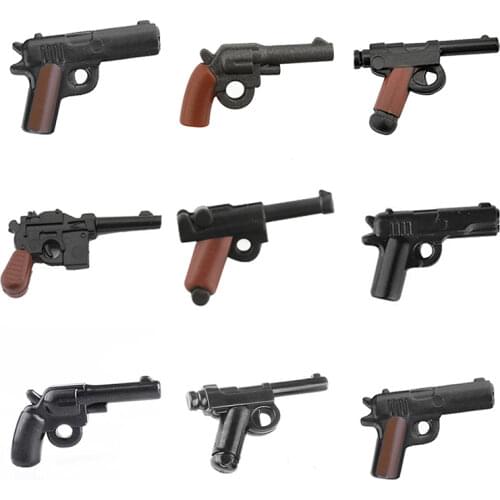 5 Pcs/Lot Mix Color Military Series Weapon Pack Gun Moc Building Blocks Soldier Accessories Bricks Toys Army Figure X520