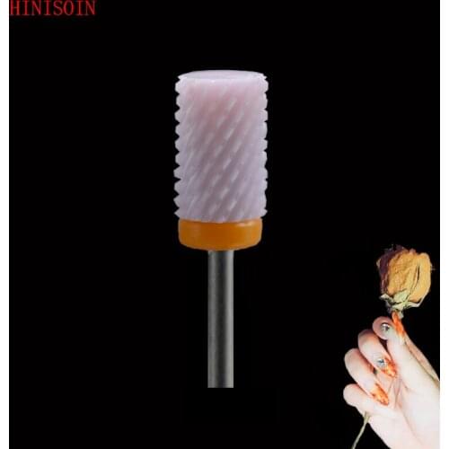 10 pcs Pink Ceramic Nail Drill Bit - Large Barrel Bit