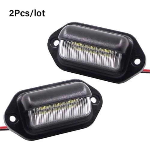 2Pcs Car Number Plate Lights 12V 6SMD LED Lamp For Truck Step Courtesy Lights