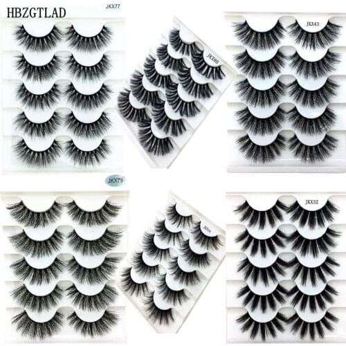 NEW 13 styles 5 Pairs 3D Mink Hair False Eyelashes Natural/Thick Long Eye Lashes Wispy Makeup Beauty Extension Tools Wimpers JKX