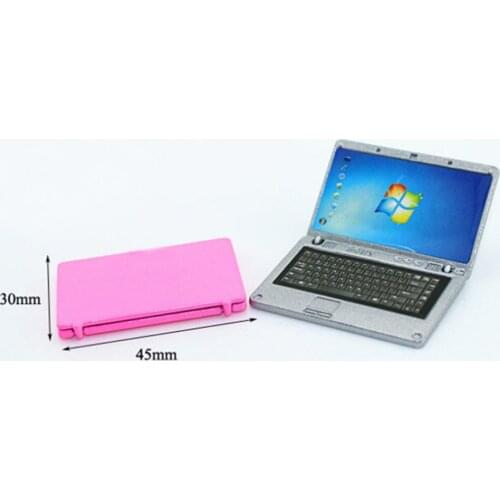 Diy Accessories 1:12 Dollhouse Miniature Cute Simulation Mini Laptop Computer Alloy Fashion Crafts Dollhouse Decoration