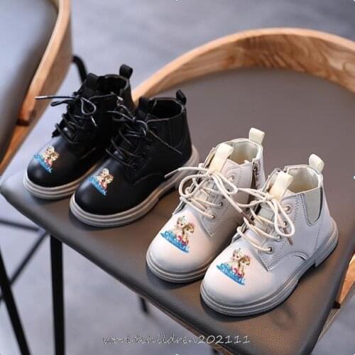 Disney Girls boots baby British style leather boots autumn winter new princess Martin boots cute Frozen Elsa short boots