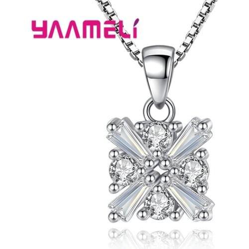 Facotry Outlets Elegant Luxury Ice Flower Collar Jewelry New Fashion 925 Sterling Silver AAA Zircon Pendant Necklace