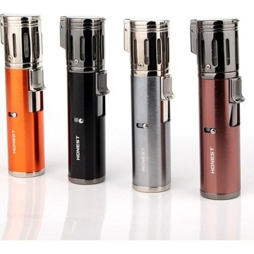 Four Straight Cigar Lighters High-end Boutique Gifts Spray Gun Welding Torch Lighter Smoking Accessories for Weed Torch Lighter