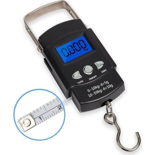 Mini LCD Digital Scale for Fishing Luggage Travel Weighting Steelyard Hanging Electronic Hook Scale Kitchen Jewelry Weight Tool