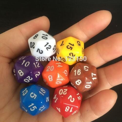 DC-032 Plastic Dice, Twenty Numbers 1-20 , Digital Dice, 10pcs/lot, Free Shipping