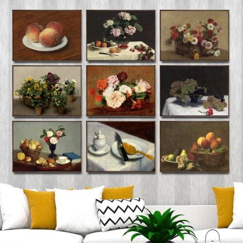 Home Decoration Art Wall Pictures Fro Living Room Poster Print Canvas Paintings French Henri Fantin Latour Fruits