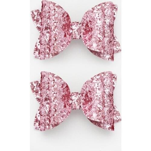 2pcs 3inch Children Barrettes Sequins Hair Clips Bows Shiny Glitter Cute Hair Accessoires for Girls Hairpins Kids Party Headwear