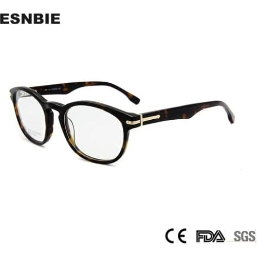 ESNBIE Men Vintage Round Glasses Mens Frame Eyeglasses Brand Designer Retro Optical Glasses For Women Oculos De Grau Feminino