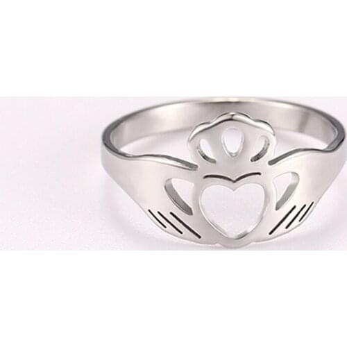 COOLTIME Love Crown Stainless Steel Ring Wedding Party Engagement Jewelry for Women Promise Rings for Couples