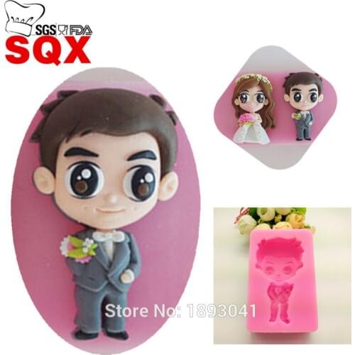 Handsome groom modeling Chocolate Mold, Fondant Cake Decorating Tools, Silicone Soap Mold, Silicone Cake Mold LH07