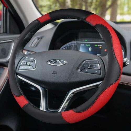 Lsrtw2017 Fiber Leather Car Steering Wheel Cover for Chery Tiggo 8 2018 2019 2020 2021 Accessories Auto Sticker