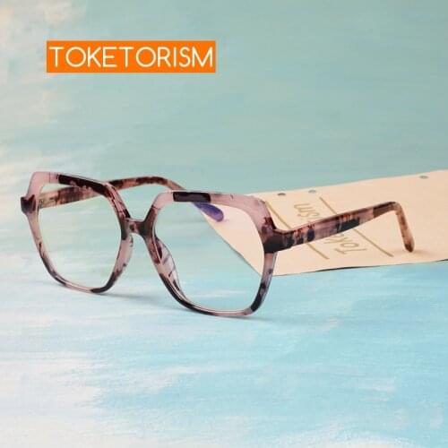 Toketorism Fashion Optical tr90 Quality Frame Anti Blue Eyeglasses With Clear Lenses for Women Men