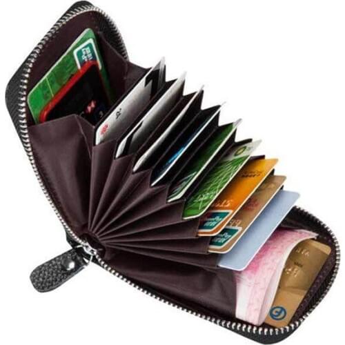 Fashion New Design Men´s Wallet PU Leather Credit Card Holder RFID Blocking Zipper Pocket