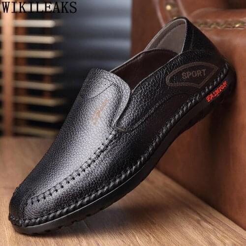 Black Mens Loafers Shoes Luxury Black Designer Leather Casual Shoes Man Brown Fashion Slip on Shoes for Men 2021 Chaussure Homme