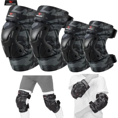 WOSAWE Adults Motorcycle Knee Pads Motocross Protective Gear Knee Elbow Protector Motorbike Racing Moto MTB Knee Gurad Kneepad