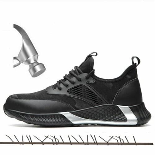 Indestructible Shoes Men Work Safety Shoes with Steel Toe Cap Puncture-Proof Lightweight Breathable Boots Men Sneakers