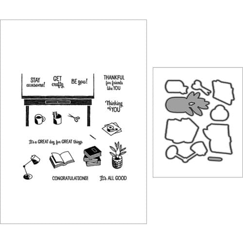 New Stay Awesome Book Metal Cutting Die And Stamps Scrapbooking Background DIY Decoration Craft Embossing Stencil Make Albums