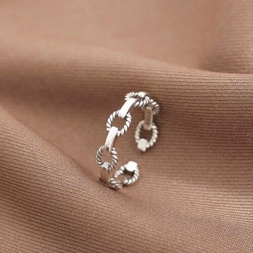 Hip-hop Twist Open Rings For Women Adjustable New Trendy Simple Fashion Geometric Design Girlfriend Party Gifts Jewelry BOYULIGE